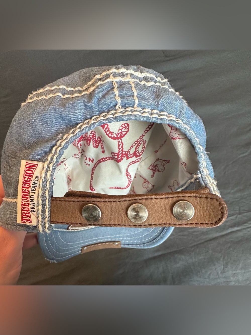 VTG Y2K True Religion Light Blue Distressed Cotton Cadet - Picture 7 of 11
